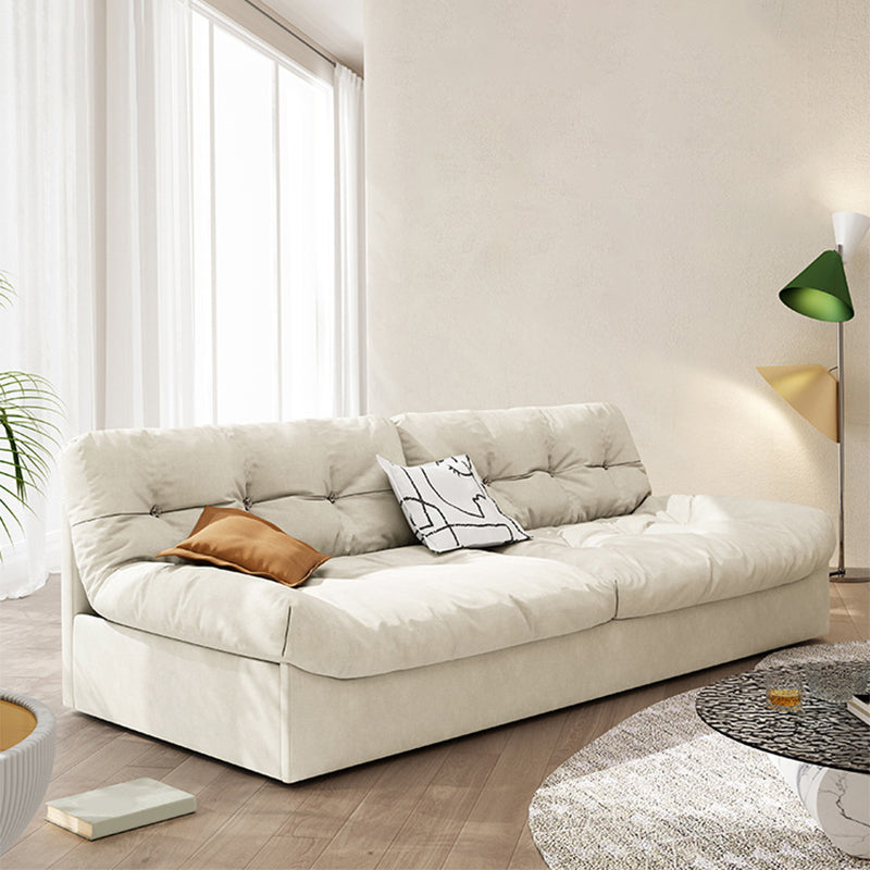 Scandinavian Sofa Bed, Fiber Armless Tufted Back Sleeper Sofa Storage Not Included Latex