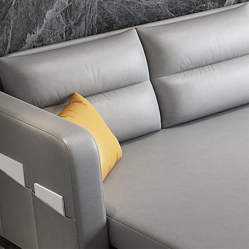 コンテンポラリースクエアアームスリーパーソファボンドレザー布団スリーパーソファ