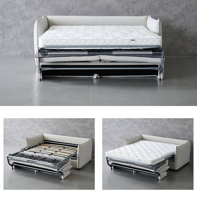 Scandinavian Stain-resistant Sofa Bed Faux Leather Sleeper Sofa