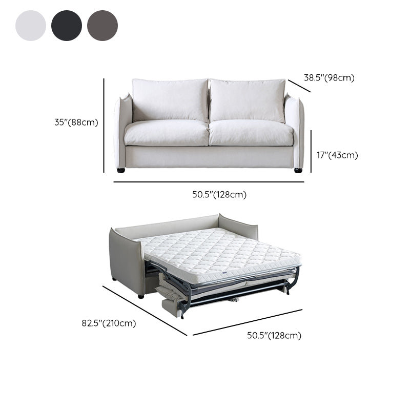 Scandinavian Stain-resistant Sofa Bed Faux Leather Sleeper Sofa
