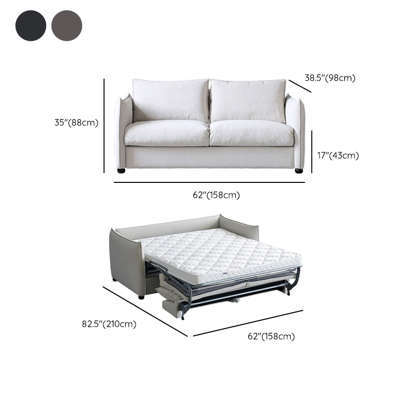 Scandinavian Stain-resistant Sofa Bed Faux Leather Sleeper Sofa