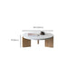 Stone and Solid Wood Coffee or End Table Contemporary Coffee Table in Beige