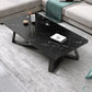 18"H Contemporary Coffee Table Stone Rectangle Cocktail Table 47"L x 24"W x 18"H Black Clearhalo 'Coffee & Accent Tables' 'Coffee Tables' 'coffee_tables' 'furn' 'furn_coffee_tables' 'Furniture' 'Living Room Furniture' 6535508