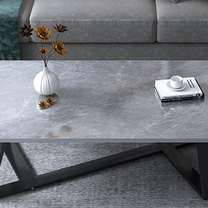 18"H Contemporary Coffee Table Stone Rectangle Cocktail Table Clearhalo 'Coffee & Accent Tables' 'Coffee Tables' 'coffee_tables' 'furn' 'furn_coffee_tables' 'Furniture' 'Living Room Furniture' 6535520