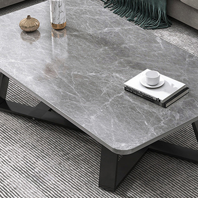 18"H Contemporary Coffee Table Stone Rectangle Cocktail Table Clearhalo 'Coffee & Accent Tables' 'Coffee Tables' 'coffee_tables' 'furn' 'furn_coffee_tables' 'Furniture' 'Living Room Furniture' 6535521