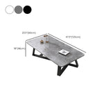 18"H Contemporary Coffee Table Stone Rectangle Cocktail Table Clearhalo 'Coffee & Accent Tables' 'Coffee Tables' 'coffee_tables' 'furn' 'furn_coffee_tables' 'Furniture' 'Living Room Furniture' 6535522