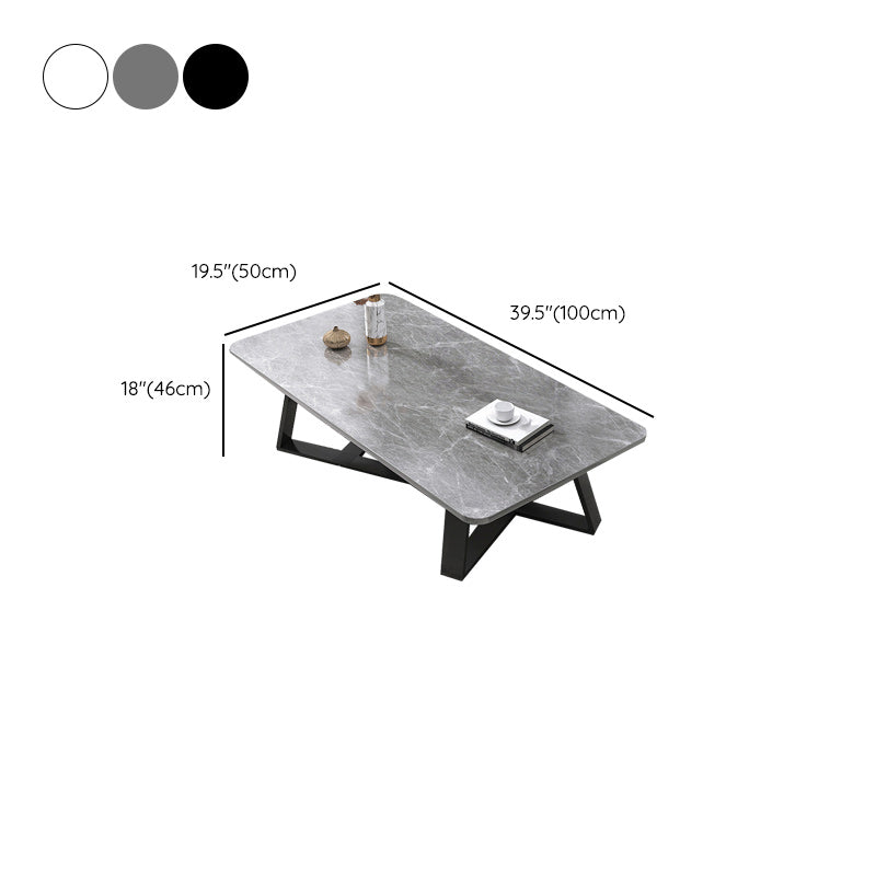 18"H Contemporary Coffee Table Stone Rectangle Cocktail Table Clearhalo 'Coffee & Accent Tables' 'Coffee Tables' 'coffee_tables' 'furn' 'furn_coffee_tables' 'Furniture' 'Living Room Furniture' 6535523