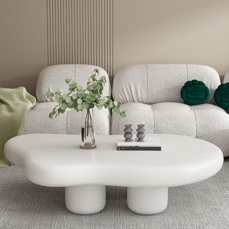 11"H Contemporary Coffee Table Wooden 2 Legs Coffee Cocktail Table Clearhalo 'Coffee & Accent Tables' 'Coffee Tables' 'coffee_tables' 'furn' 'furn_coffee_tables' 'Furniture' 'Living Room Furniture' 6535562