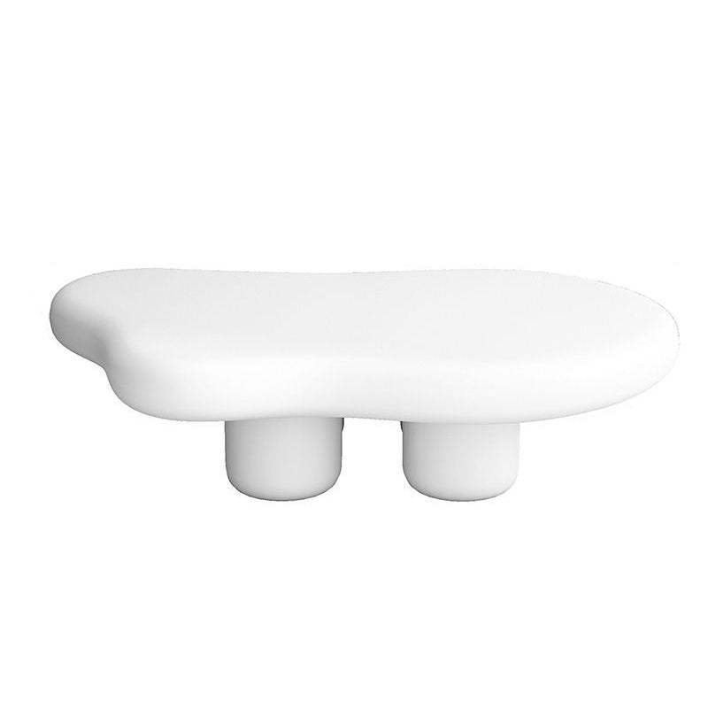 11"H Contemporary Coffee Table Wooden 2 Legs Coffee Cocktail Table White Clearhalo 'Coffee & Accent Tables' 'Coffee Tables' 'coffee_tables' 'furn' 'furn_coffee_tables' 'Furniture' 'Living Room Furniture' 6535564