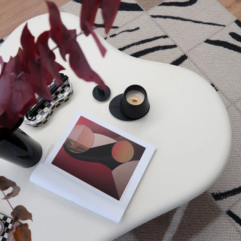 11"H Contemporary Coffee Table Wooden 2 Legs Coffee Cocktail Table Clearhalo 'Coffee & Accent Tables' 'Coffee Tables' 'coffee_tables' 'furn' 'furn_coffee_tables' 'Furniture' 'Living Room Furniture' 6535570