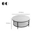17"H Contemporary Coffee Table Round Stone Cocktail Table with Storage