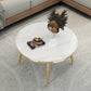 17"H Contemporary Coffee Table Round Stone Coffee Cocktail Table Clearhalo 'Coffee & Accent Tables' 'Coffee Tables' 'coffee_tables' 'furn' 'furn_coffee_tables' 'Furniture' 'Living Room Furniture' 6535608