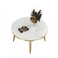 17"H Contemporary Coffee Table Round Stone Coffee Cocktail Table Gold White Clearhalo 'Coffee & Accent Tables' 'Coffee Tables' 'coffee_tables' 'furn' 'furn_coffee_tables' 'Furniture' 'Living Room Furniture' 6535609
