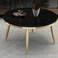 17"H Contemporary Coffee Table Round Stone Coffee Cocktail Table Clearhalo 'Coffee & Accent Tables' 'Coffee Tables' 'coffee_tables' 'furn' 'furn_coffee_tables' 'Furniture' 'Living Room Furniture' 6535611