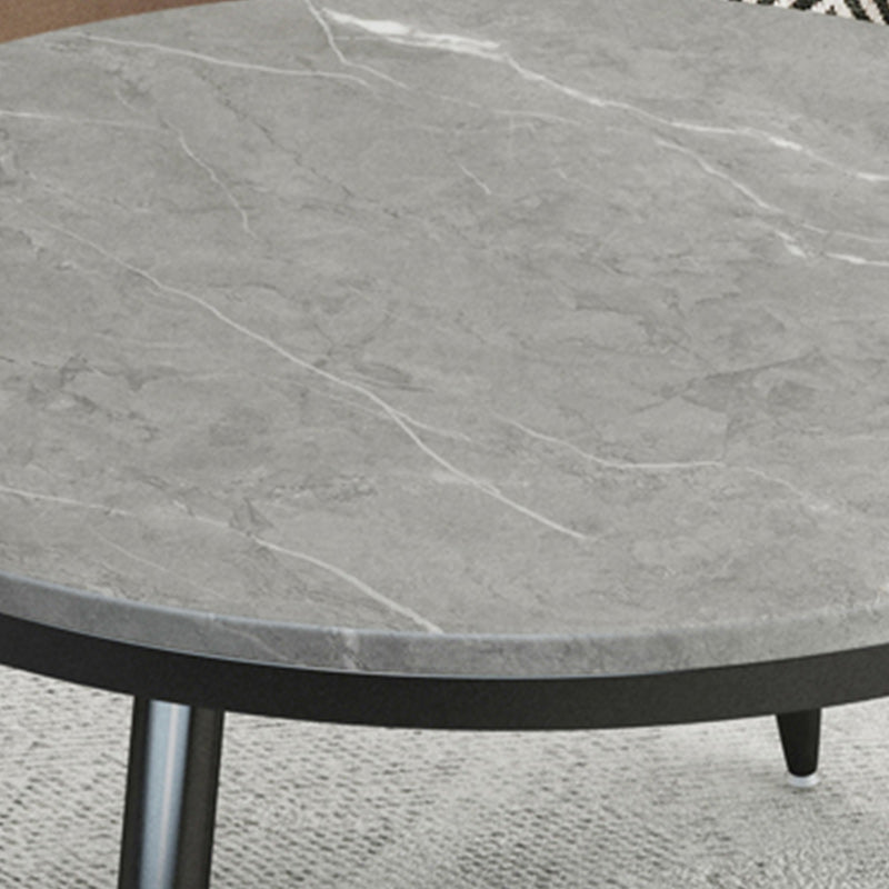 17"H Contemporary Coffee Table Round Stone Coffee Cocktail Table Clearhalo 'Coffee & Accent Tables' 'Coffee Tables' 'coffee_tables' 'furn' 'furn_coffee_tables' 'Furniture' 'Living Room Furniture' 6535612