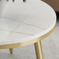 17"H Contemporary Coffee Table Round Stone Coffee Cocktail Table Clearhalo 'Coffee & Accent Tables' 'Coffee Tables' 'coffee_tables' 'furn' 'furn_coffee_tables' 'Furniture' 'Living Room Furniture' 6535613