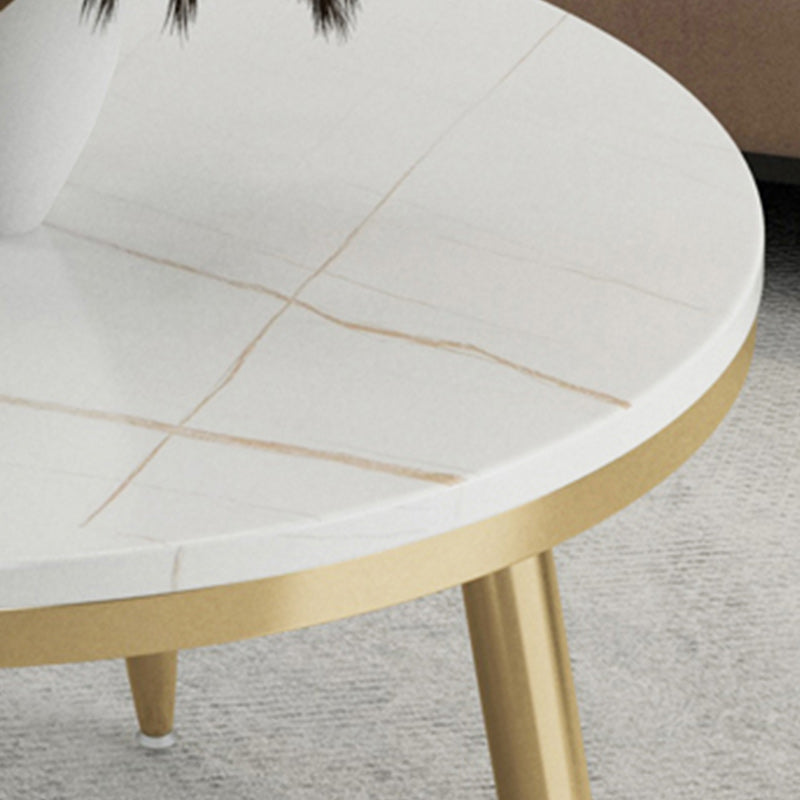 17"H Contemporary Coffee Table Round Stone Coffee Cocktail Table Clearhalo 'Coffee & Accent Tables' 'Coffee Tables' 'coffee_tables' 'furn' 'furn_coffee_tables' 'Furniture' 'Living Room Furniture' 6535613
