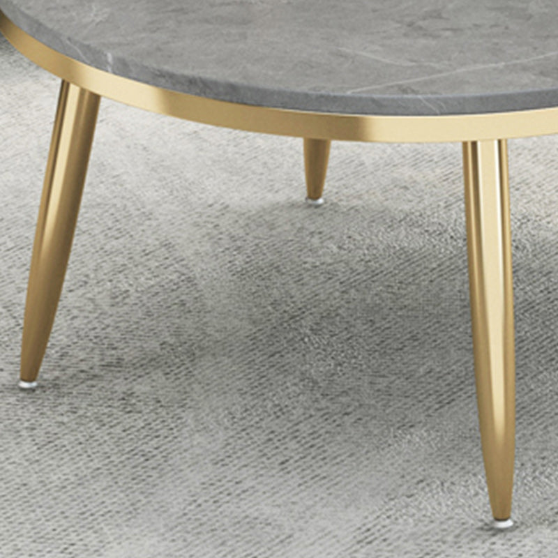 17"H Contemporary Coffee Table Round Stone Coffee Cocktail Table Clearhalo 'Coffee & Accent Tables' 'Coffee Tables' 'coffee_tables' 'furn' 'furn_coffee_tables' 'Furniture' 'Living Room Furniture' 6535614