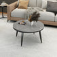 17"H Contemporary Coffee Table Round Stone Coffee Cocktail Table Clearhalo 'Coffee & Accent Tables' 'Coffee Tables' 'coffee_tables' 'furn' 'furn_coffee_tables' 'Furniture' 'Living Room Furniture' 6535615