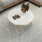 17"H Contemporary Coffee Table Round Stone Coffee Cocktail Table Clearhalo 'Coffee & Accent Tables' 'Coffee Tables' 'coffee_tables' 'furn' 'furn_coffee_tables' 'Furniture' 'Living Room Furniture' 6535616
