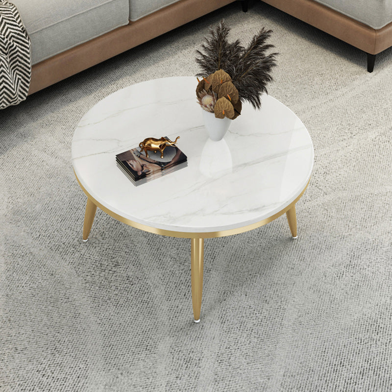 17"H Contemporary Coffee Table Round Stone Coffee Cocktail Table Clearhalo 'Coffee & Accent Tables' 'Coffee Tables' 'coffee_tables' 'furn' 'furn_coffee_tables' 'Furniture' 'Living Room Furniture' 6535616