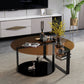 17" Wide Contemporary Coffee Table Round Glass Top Cocktail Table Clearhalo 'Coffee & Accent Tables' 'Coffee Tables' 'coffee_tables' 'furn' 'furn_coffee_tables' 'Furniture' 'Living Room Furniture' 6535626
