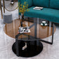 17" Wide Contemporary Coffee Table Round Glass Top Cocktail Table Clearhalo 'Coffee & Accent Tables' 'Coffee Tables' 'coffee_tables' 'furn' 'furn_coffee_tables' 'Furniture' 'Living Room Furniture' 6535628
