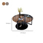 17" Wide Contemporary Coffee Table Round Glass Top Cocktail Table Clearhalo 'Coffee & Accent Tables' 'Coffee Tables' 'coffee_tables' 'furn' 'furn_coffee_tables' 'Furniture' 'Living Room Furniture' 6535640