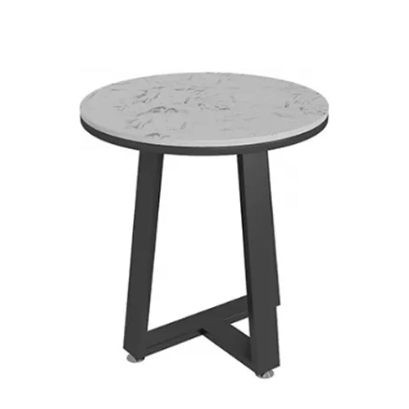 Contemporary Coffee Table Oval Single Stone Coffee Cocktail Table 18"L x 18"W x 20"H Black White Clearhalo 'Coffee & Accent Tables' 'Coffee Tables' 'coffee_tables' 'furn' 'furn_coffee_tables' 'Furniture' 'Living Room Furniture' 6535643