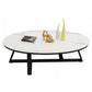 Contemporary Coffee Table Oval Single Stone Coffee Cocktail Table Black White Gold Clearhalo 'Coffee & Accent Tables' 'Coffee Tables' 'coffee_tables' 'furn' 'furn_coffee_tables' 'Furniture' 'Living Room Furniture' 6535649