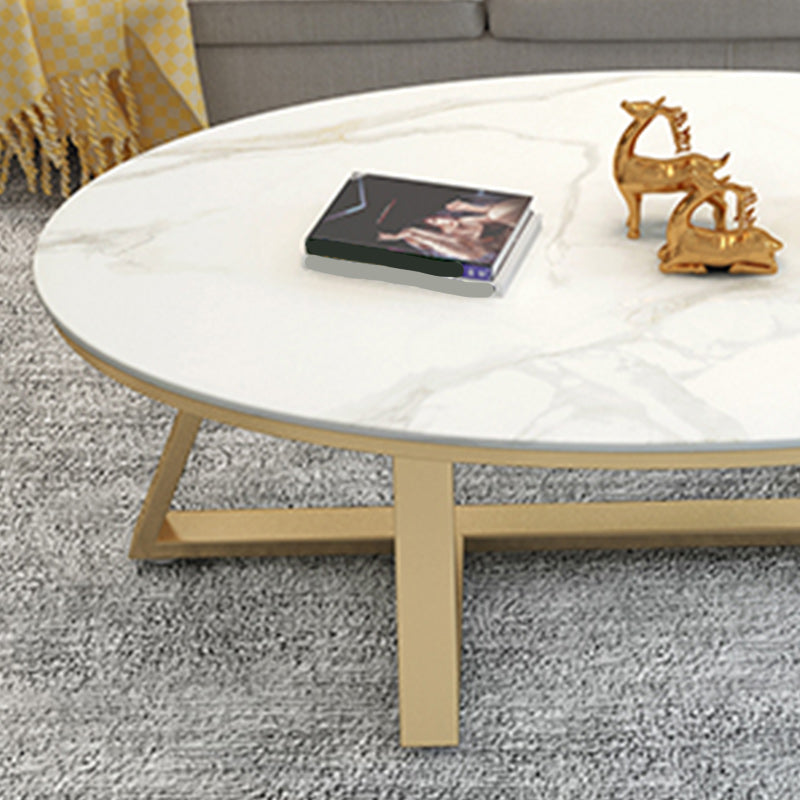 Contemporary Coffee Table Oval Single Stone Coffee Cocktail Table Clearhalo 'Coffee & Accent Tables' 'Coffee Tables' 'coffee_tables' 'furn' 'furn_coffee_tables' 'Furniture' 'Living Room Furniture' 6535653