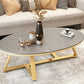 Contemporary Coffee Table Oval Single Stone Coffee Cocktail Table Clearhalo 'Coffee & Accent Tables' 'Coffee Tables' 'coffee_tables' 'furn' 'furn_coffee_tables' 'Furniture' 'Living Room Furniture' 6535656