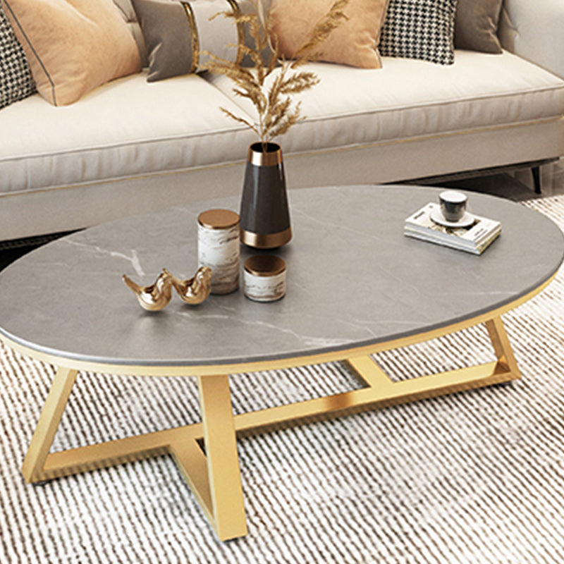 Contemporary Coffee Table Oval Single Stone Coffee Cocktail Table Clearhalo 'Coffee & Accent Tables' 'Coffee Tables' 'coffee_tables' 'furn' 'furn_coffee_tables' 'Furniture' 'Living Room Furniture' 6535656