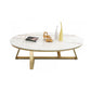 Contemporary Coffee Table Oval Single Stone Coffee Cocktail Table Gold White Clearhalo 'Coffee & Accent Tables' 'Coffee Tables' 'coffee_tables' 'furn' 'furn_coffee_tables' 'Furniture' 'Living Room Furniture' 6535659
