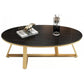 Contemporary Coffee Table Oval Single Stone Coffee Cocktail Table Gold Black Gold Clearhalo 'Coffee & Accent Tables' 'Coffee Tables' 'coffee_tables' 'furn' 'furn_coffee_tables' 'Furniture' 'Living Room Furniture' 6535661