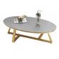 Contemporary Coffee Table Oval Single Stone Coffee Cocktail Table Gold Light Gray Clearhalo 'Coffee & Accent Tables' 'Coffee Tables' 'coffee_tables' 'furn' 'furn_coffee_tables' 'Furniture' 'Living Room Furniture' 6535662