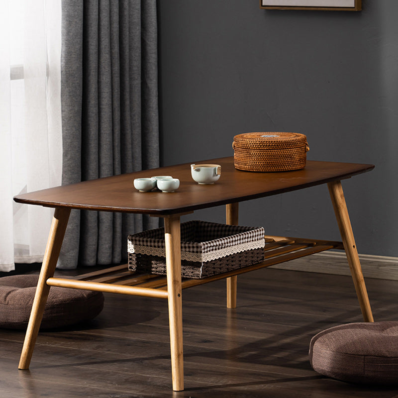 Contemporary Coffee Table 4 Legs Wooden Cocktail Table with Storage Clearhalo 'Coffee & Accent Tables' 'Coffee Tables' 'coffee_tables' 'furn' 'furn_coffee_tables' 'Furniture' 'Living Room Furniture' 6535687