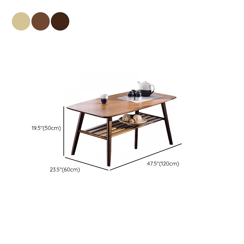 Contemporary Coffee Table 4 Legs Wooden Cocktail Table with Storage Clearhalo 'Coffee & Accent Tables' 'Coffee Tables' 'coffee_tables' 'furn' 'furn_coffee_tables' 'Furniture' 'Living Room Furniture' 6535693