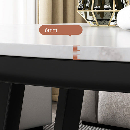 Stone Geometric Contemporary Coffee Table Cross Legs Coffee Table Clearhalo 'Coffee & Accent Tables' 'Coffee Tables' 'coffee_tables' 'furn' 'furn_coffee_tables' 'Furniture' 'Living Room Furniture' 6535718