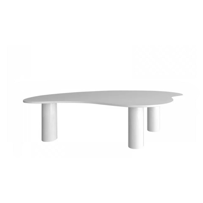 Stone Geometric Contemporary Coffee Table 3 Legs Coffee Table White Clearhalo 'Coffee & Accent Tables' 'Coffee Tables' 'coffee_tables' 'furn' 'furn_coffee_tables' 'Furniture' 'Living Room Furniture' 6535727