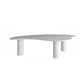 Stone Geometric Contemporary Coffee Table 3 Legs Coffee Table 47"L x 27"W x 16"H Gloss White Clearhalo 'Coffee & Accent Tables' 'Coffee Tables' 'coffee_tables' 'furn' 'furn_coffee_tables' 'Furniture' 'Living Room Furniture' 6535730