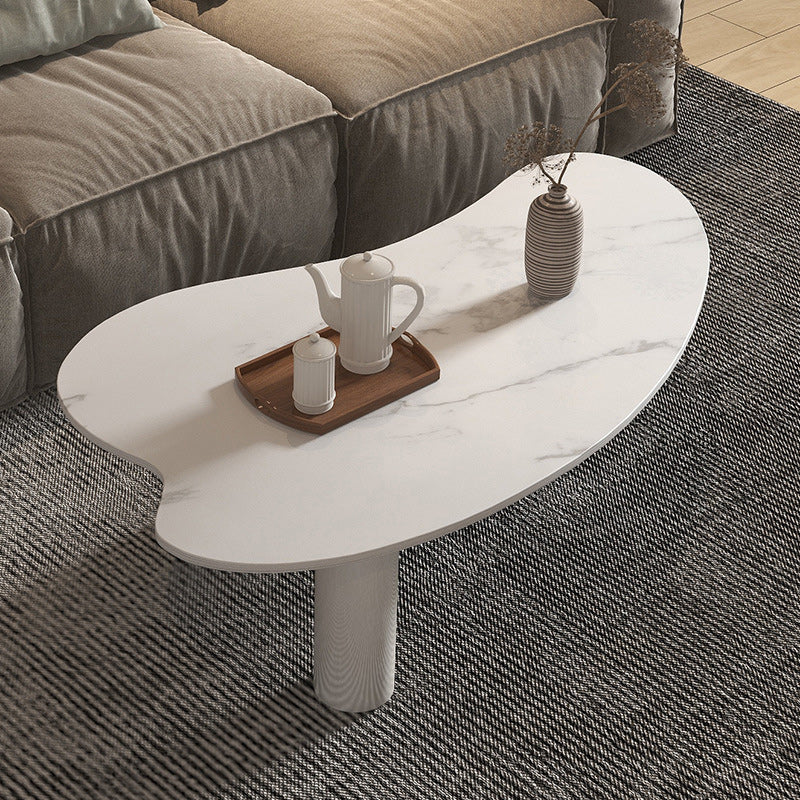 Stone Geometric Contemporary Coffee Table 3 Legs Coffee Table Clearhalo 'Coffee & Accent Tables' 'Coffee Tables' 'coffee_tables' 'furn' 'furn_coffee_tables' 'Furniture' 'Living Room Furniture' 6535731
