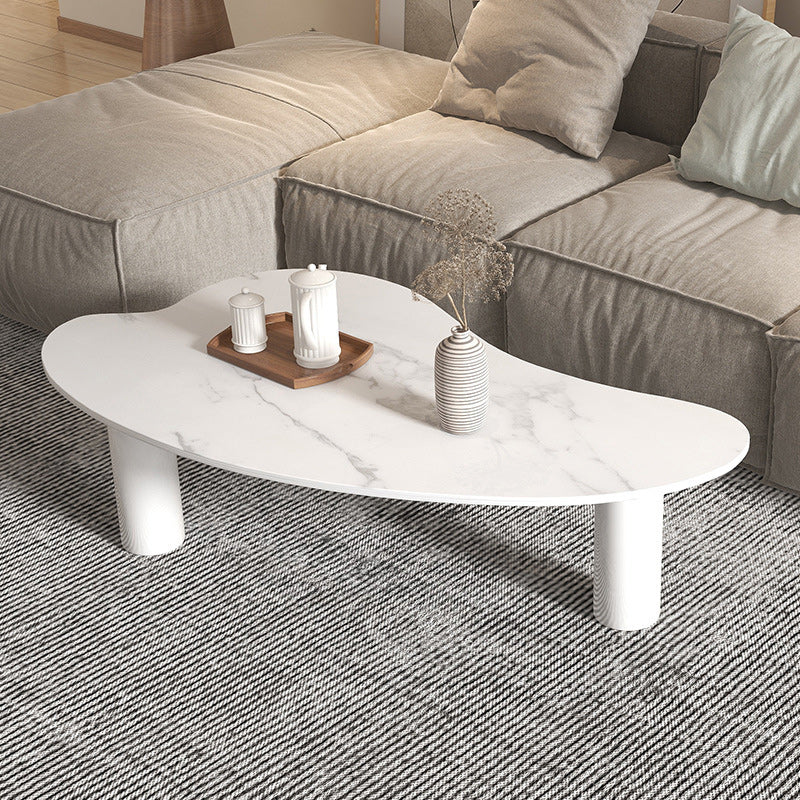 Stone Geometric Contemporary Coffee Table 3 Legs Coffee Table Clearhalo 'Coffee & Accent Tables' 'Coffee Tables' 'coffee_tables' 'furn' 'furn_coffee_tables' 'Furniture' 'Living Room Furniture' 6535733