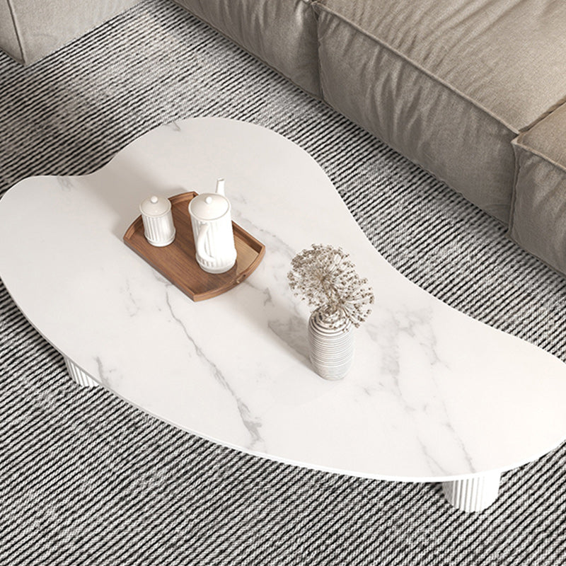 Stone Geometric Contemporary Coffee Table 3 Legs Coffee Table Clearhalo 'Coffee & Accent Tables' 'Coffee Tables' 'coffee_tables' 'furn' 'furn_coffee_tables' 'Furniture' 'Living Room Furniture' 6535735
