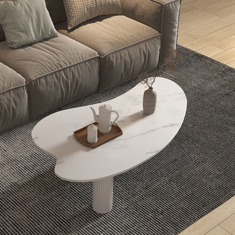 Stone Geometric Contemporary Coffee Table 3 Legs Coffee Table Clearhalo 'Coffee & Accent Tables' 'Coffee Tables' 'coffee_tables' 'furn' 'furn_coffee_tables' 'Furniture' 'Living Room Furniture' 6535738