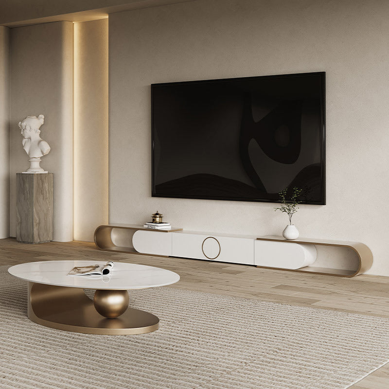 Stone Oval Contemporary Coffee Table Single Pedestal Coffee Table Clearhalo 'Coffee & Accent Tables' 'Coffee Tables' 'coffee_tables' 'furn' 'furn_coffee_tables' 'Furniture' 'Living Room Furniture' 6535744