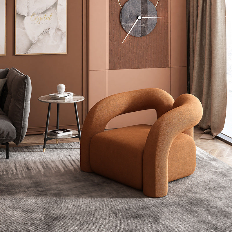 Mid-century Modern Arm Chair Round Arms Accent Armchair for Bedroom