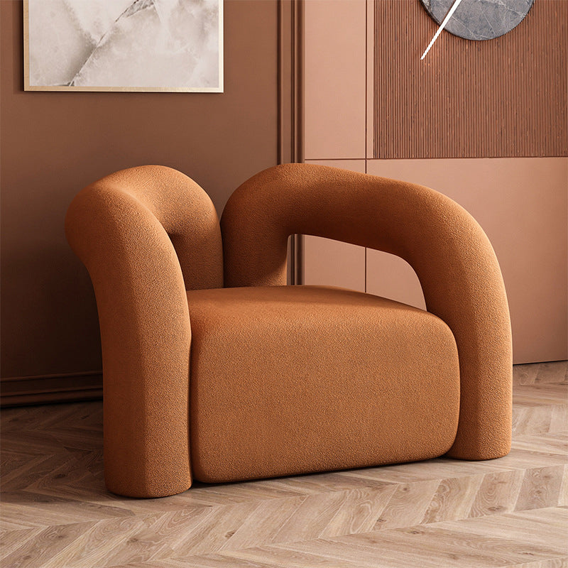 Mid-century Modern Arm Chair Round Arms Accent Armchair for Bedroom