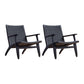 Mid-century Modern Accent Armchair Fixed Back Wood Armchair for Living Room Black Fabric 2 Piece Set Clearhalo 'Accent Chairs' 'accent_chairs' 'Chairs & Seating' 'furn' 'furn_accent_chairs' 'Furniture' 'Living Room Furniture' 6535816