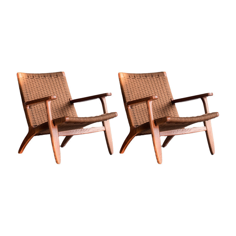 Mid-century Modern Accent Armchair Fixed Back Wood Armchair for Living Room Coffee Fabric 2 Piece Set Clearhalo 'Accent Chairs' 'accent_chairs' 'Chairs & Seating' 'furn' 'furn_accent_chairs' 'Furniture' 'Living Room Furniture' 6535818